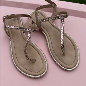 Rose Gold Jeweled Strappy Sandal